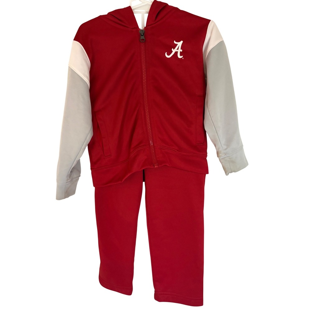 Gen2 Alabama Crimson Tide Kids 3T Tracksuit Full Zip Hoodie Pants Set Red Grey